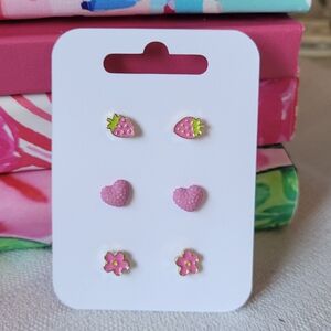 Trio of Pink Earrings